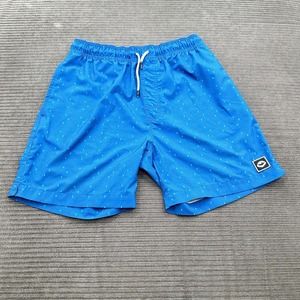 Fayettechill Shorts Men Small Blue Polyester Drawstring Swim Beach 6' Inseam.